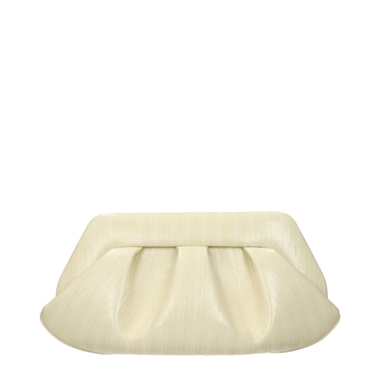 Beige Leather Clutch Bag
