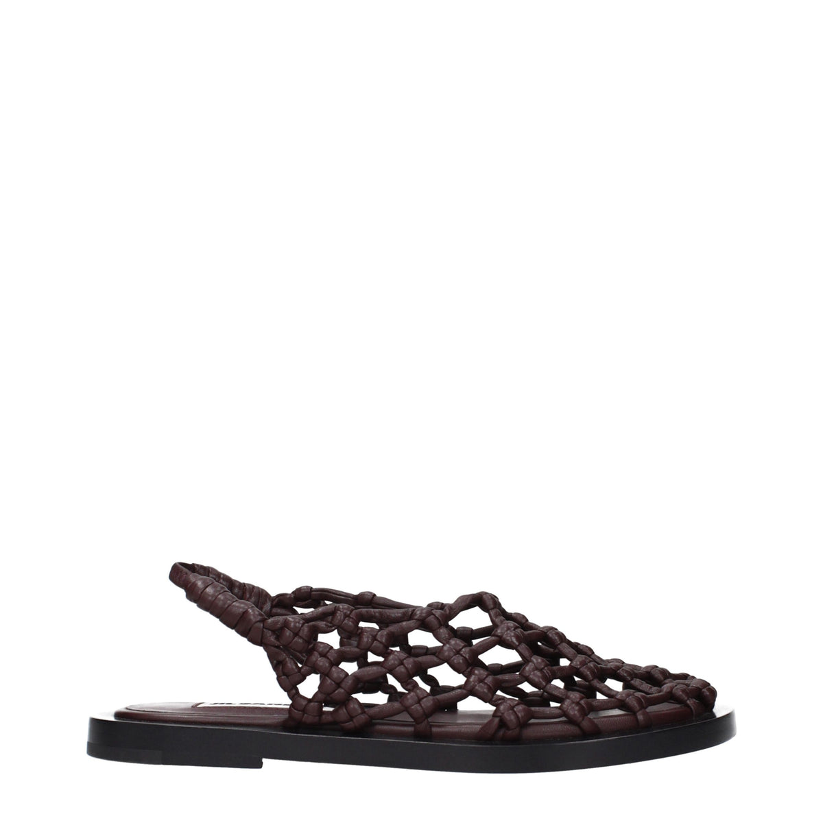 Brown Leather Flat Sandals