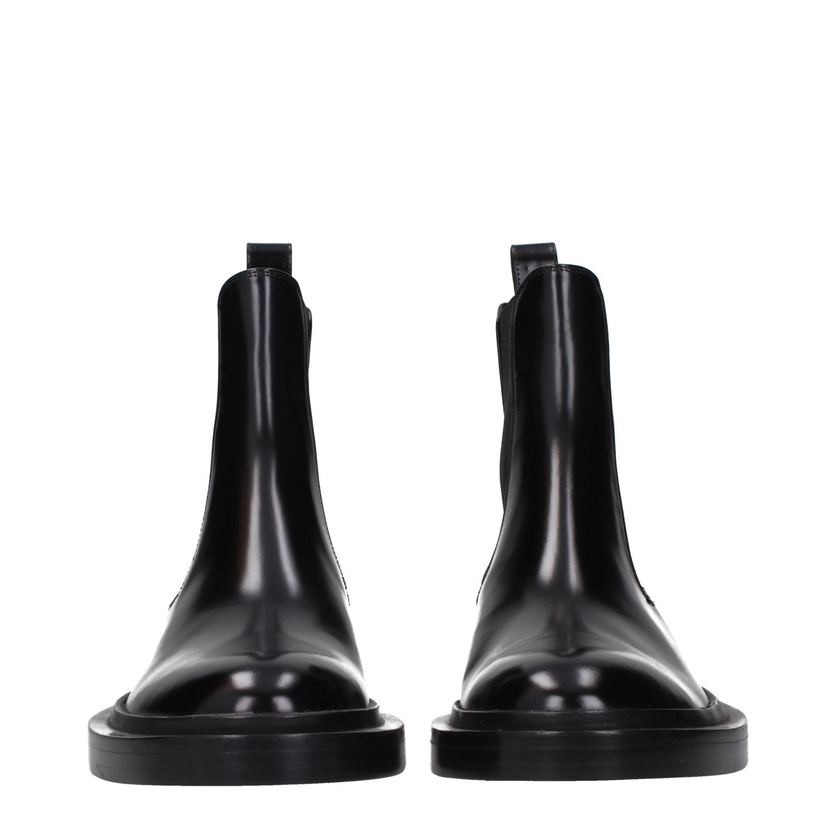 Black Leather Ankle Boots