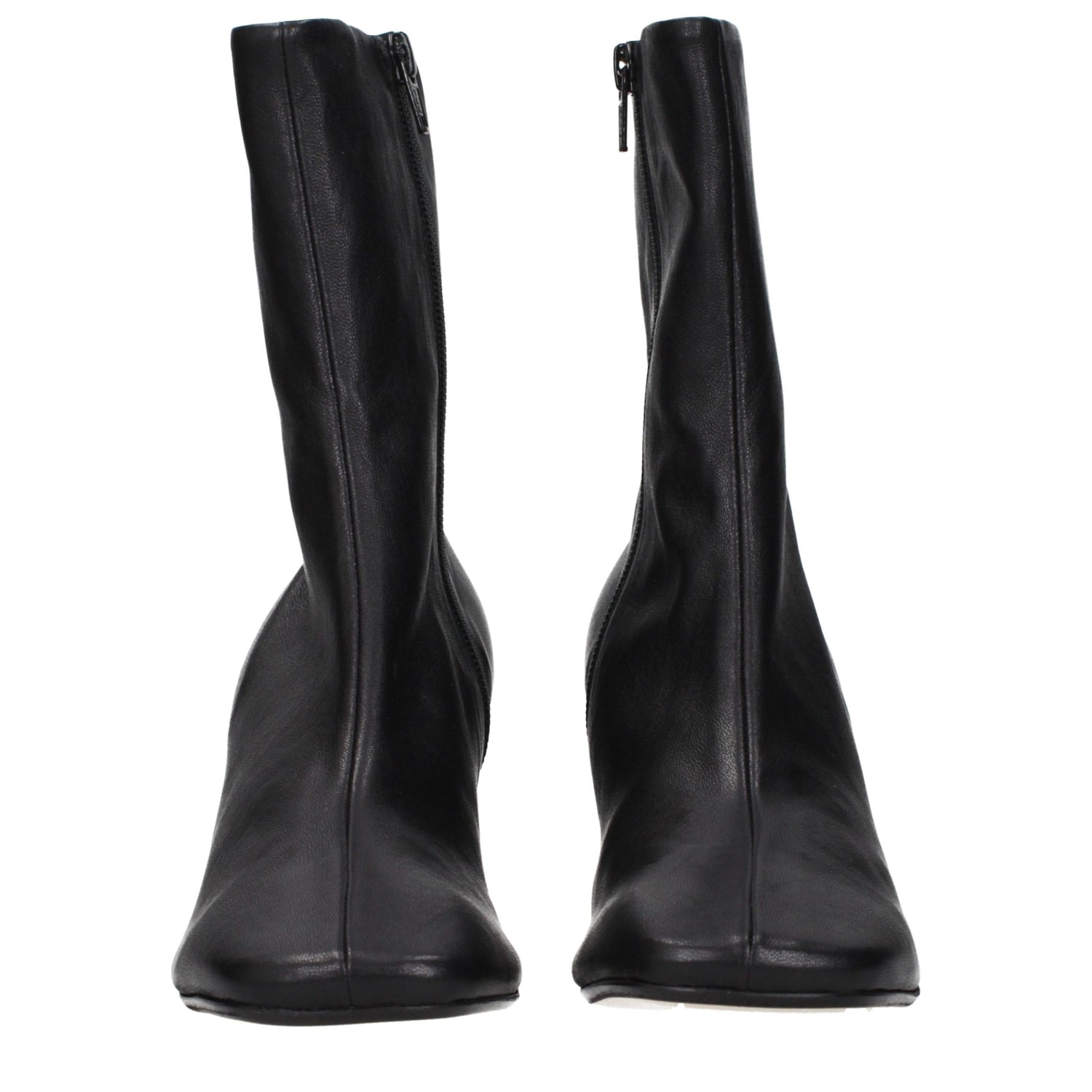 Black Leather Ankle Boots
