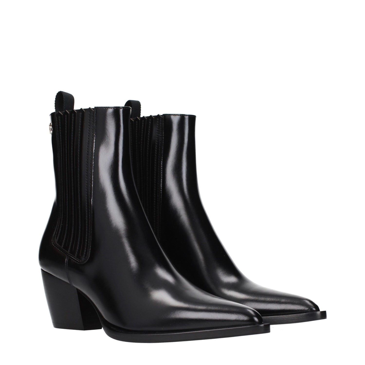 Black Leather Ankle Boots
