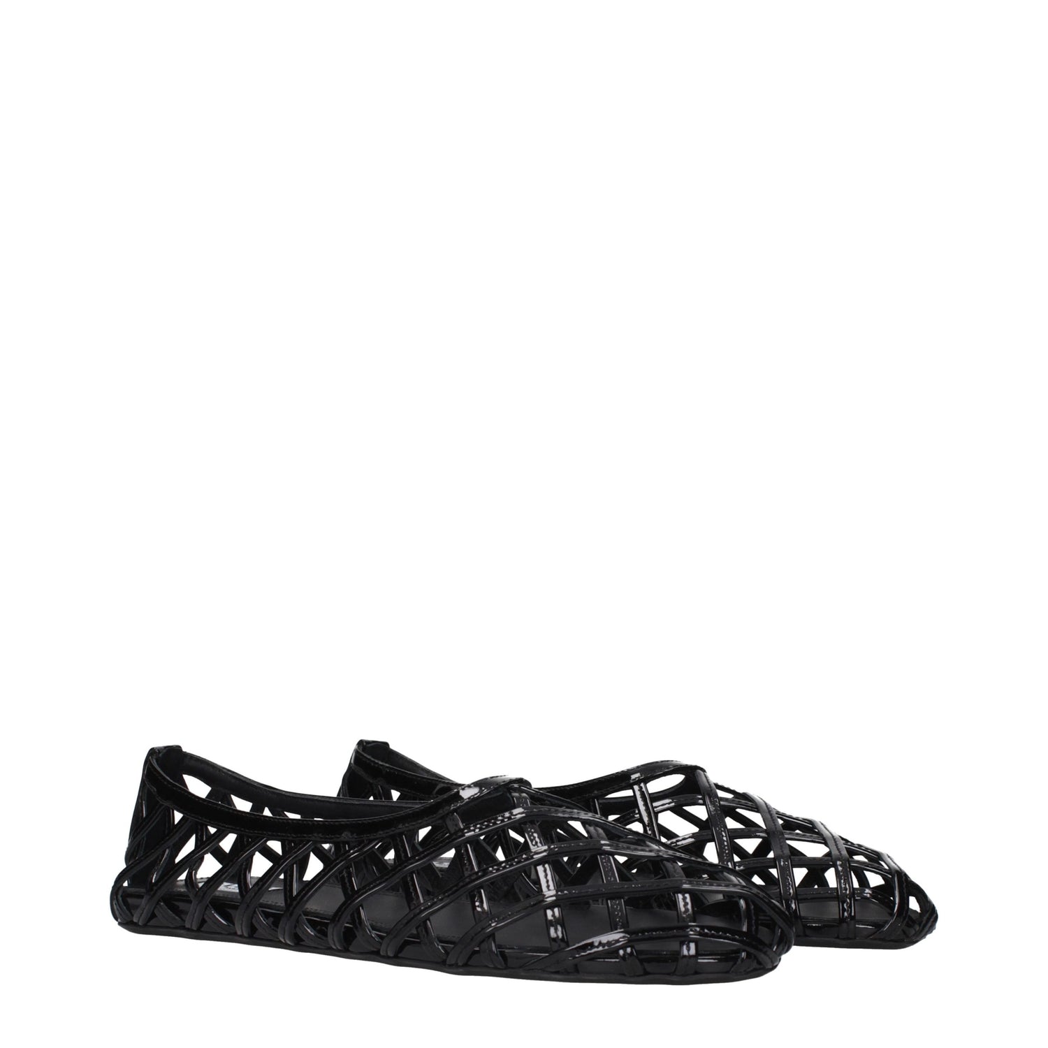 Black Leather Ballet Flats