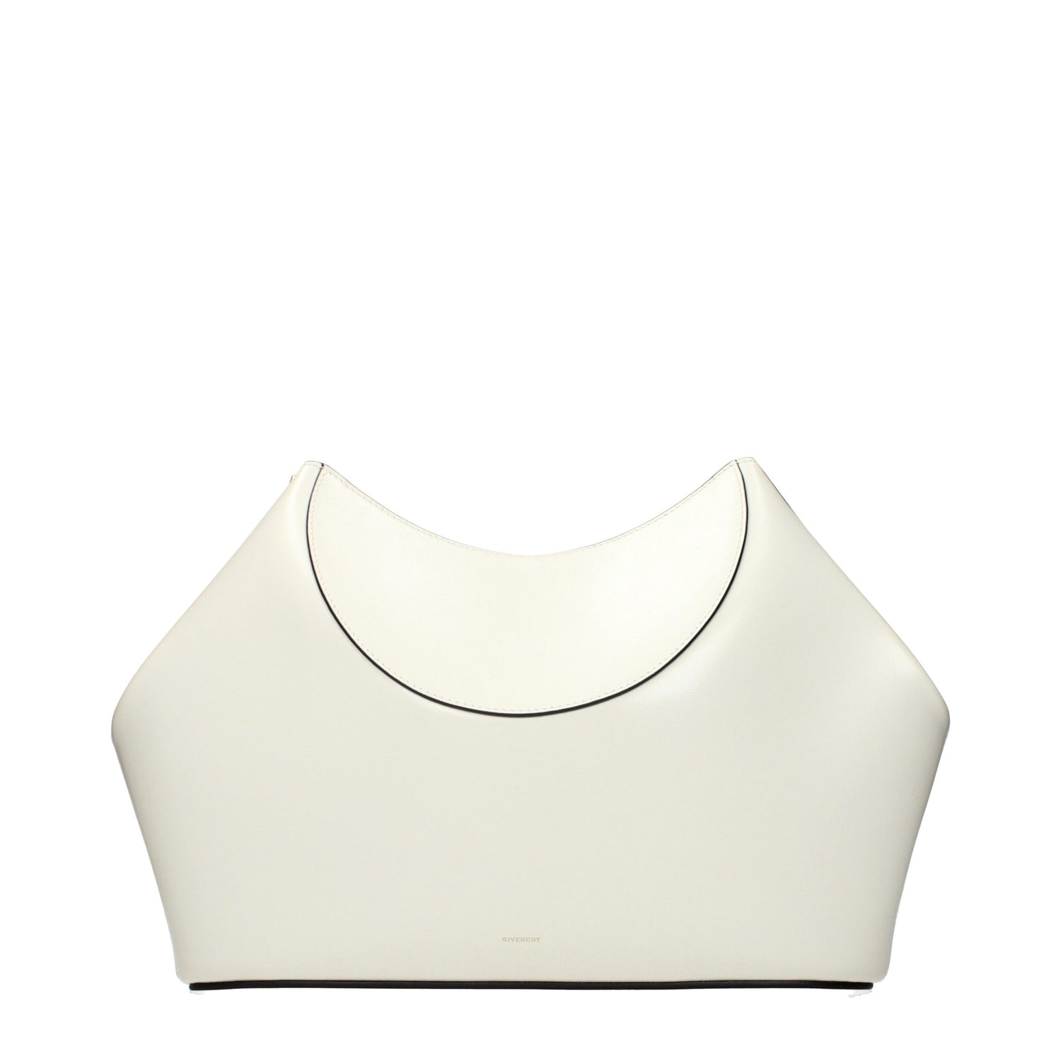 Beige Leather Clutch Bag