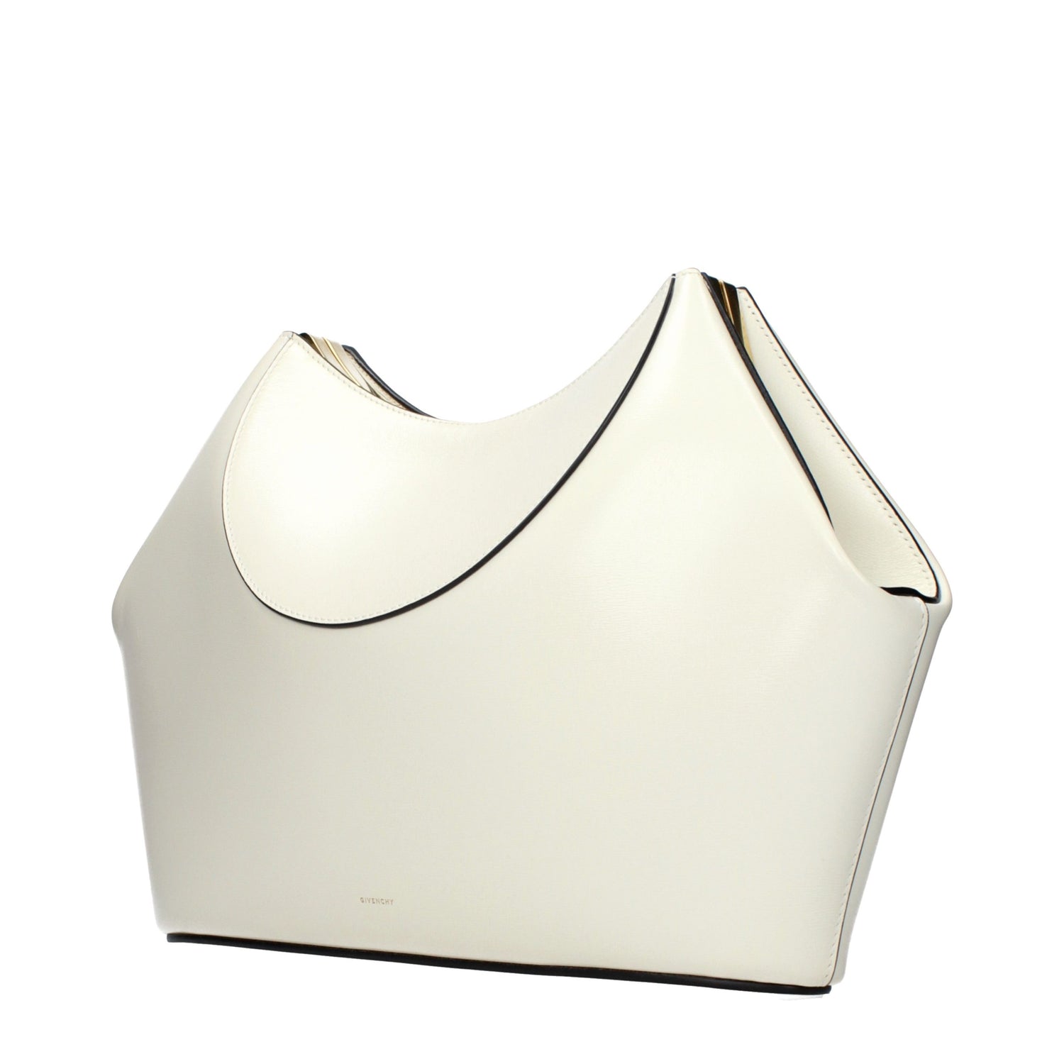 Beige Leather Clutch Bag