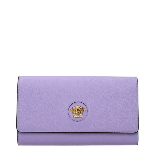 Purple Leather Clutch Bag