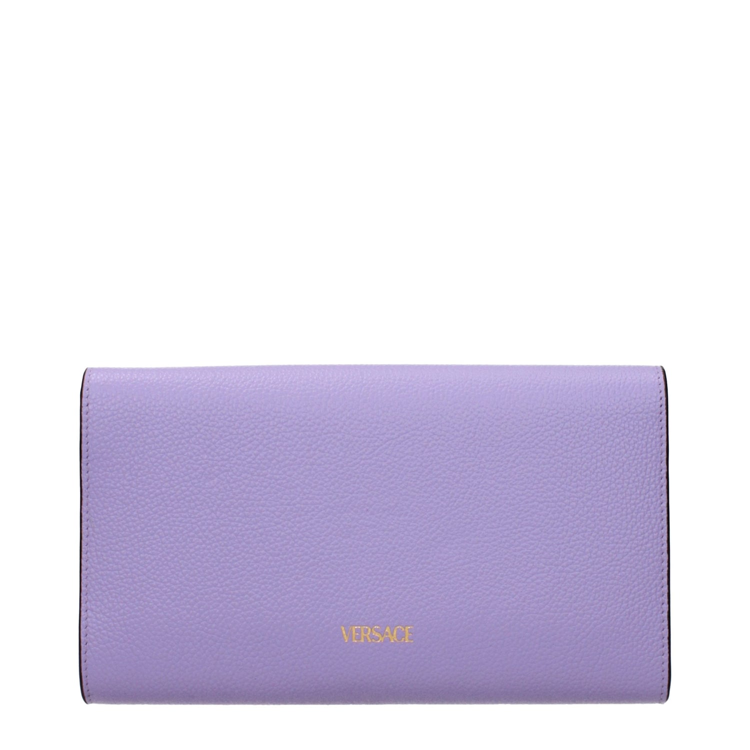 Purple Leather Clutch Bag