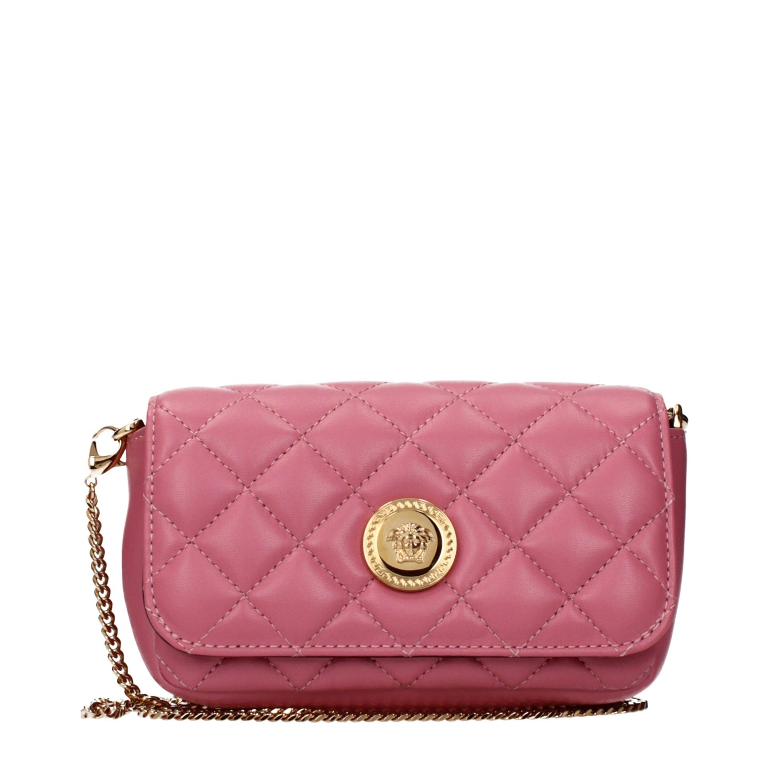 Pink Leather Crossbody Bag