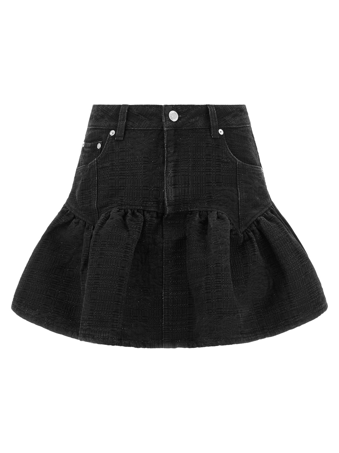 Black Cotton Long Skirt