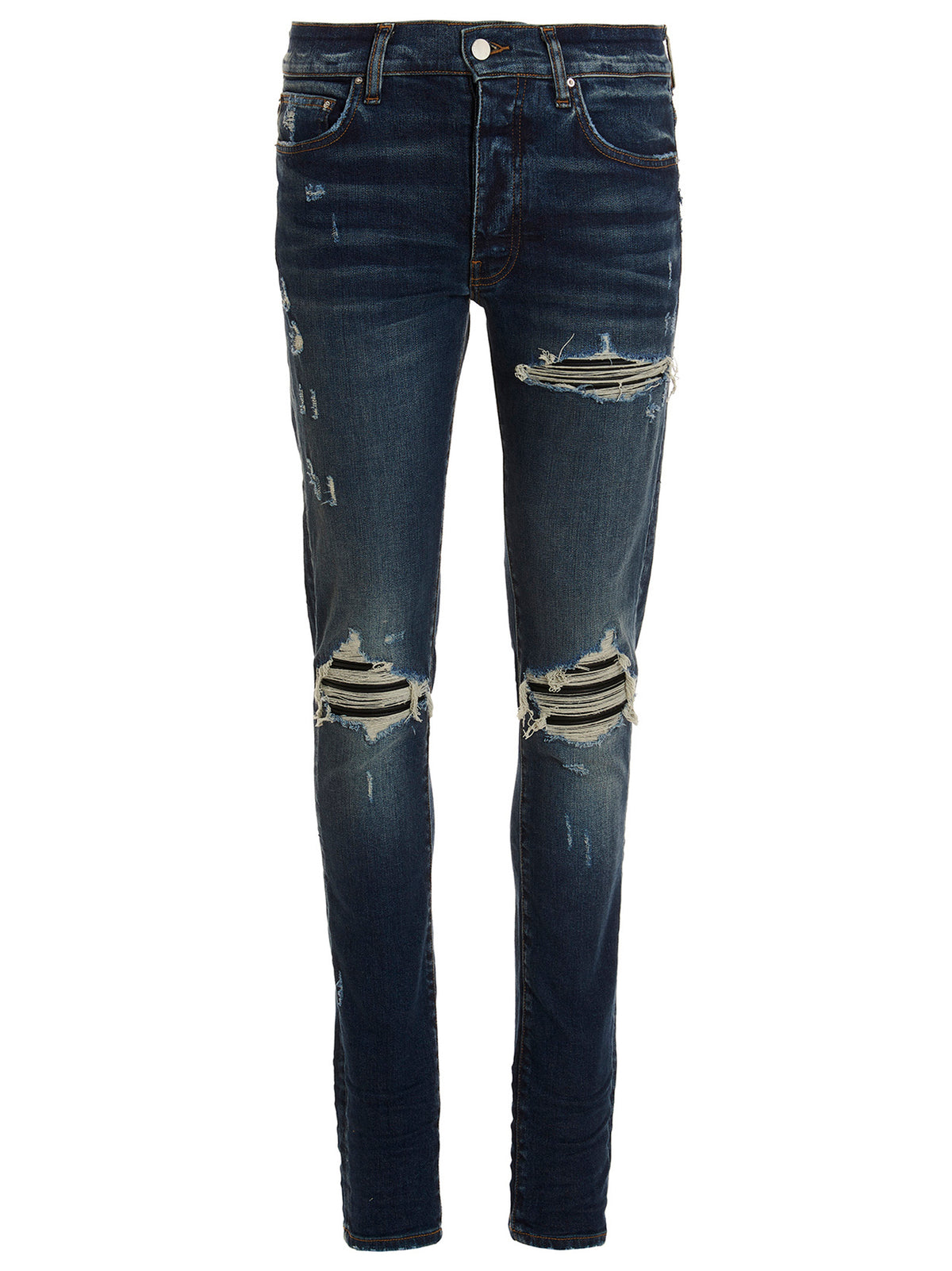 Blue Cotton Skinny Jeans