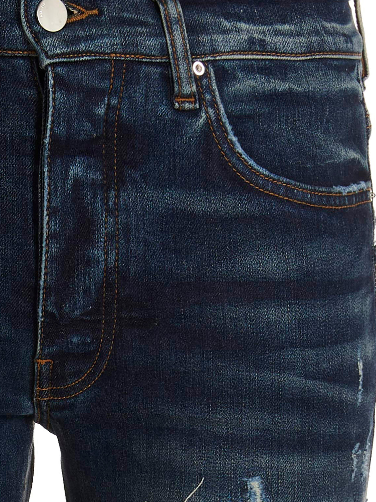 Blue Cotton Skinny Jeans