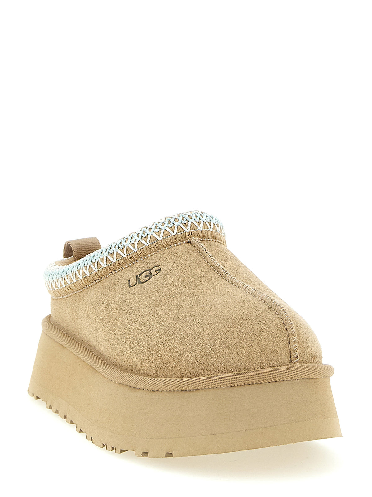 Beige Leather Mules