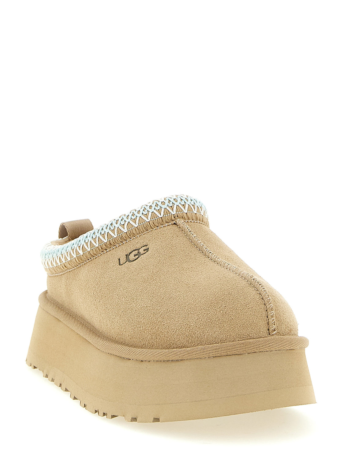 Beige Leather Mules