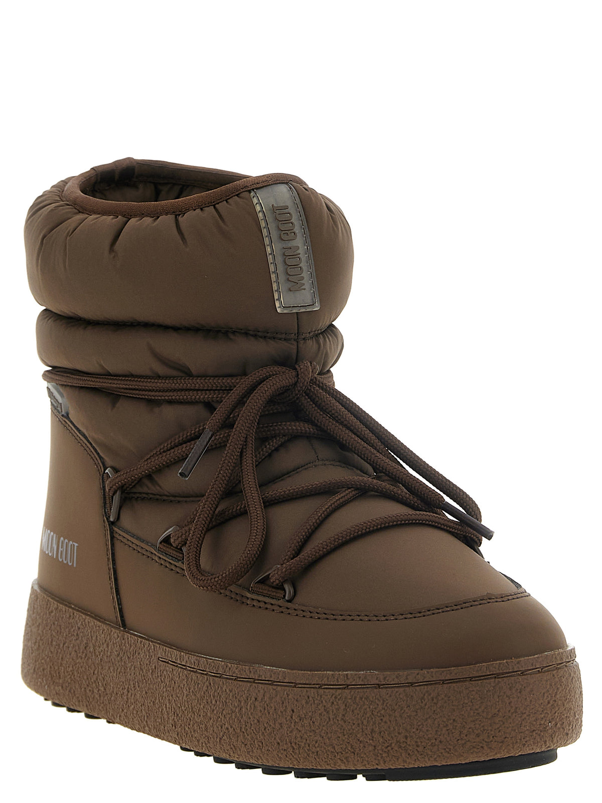Brown Polyamide Flat Boots