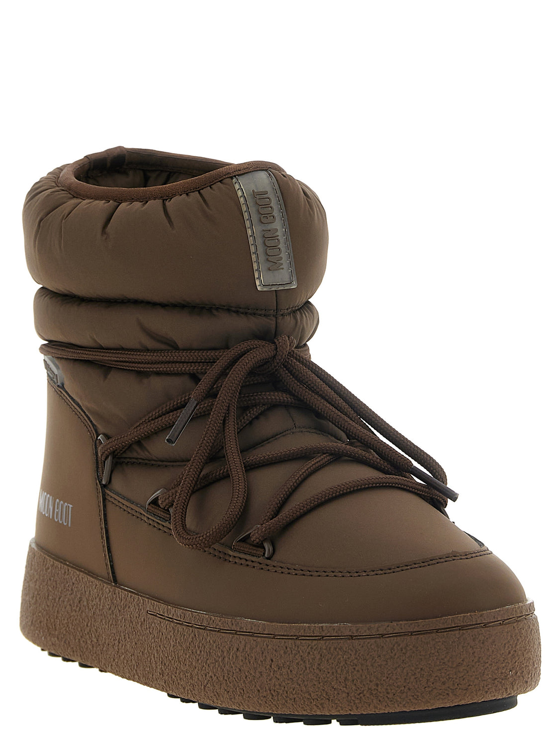 Brown Polyamide Flat Boots