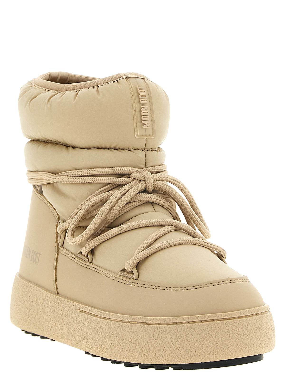 Beige Polyamide Flat Boots