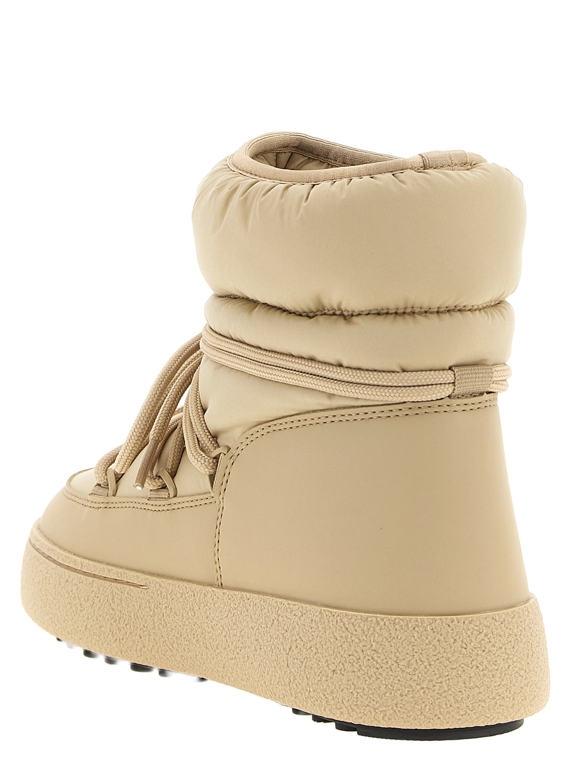 Beige Polyamide Flat Boots