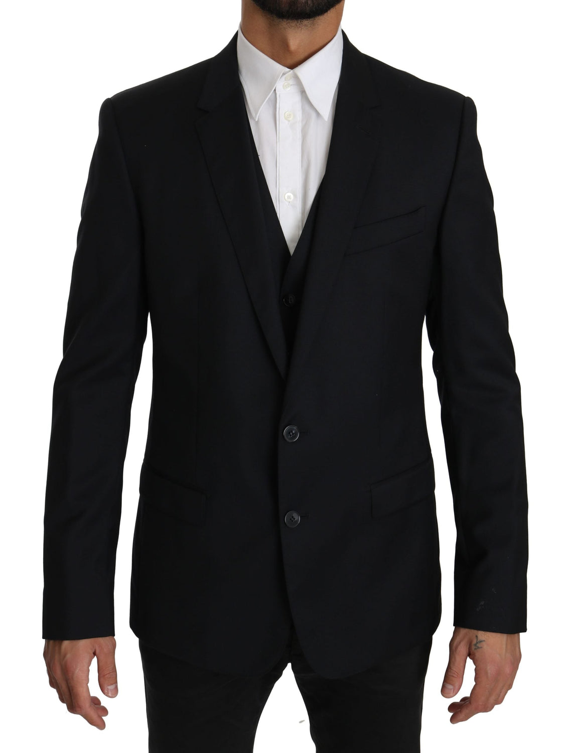 Blue Viscose Two-Piece Suit