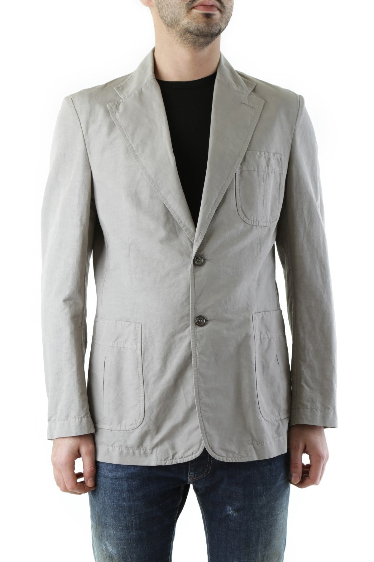 Gray Polyester Blazer