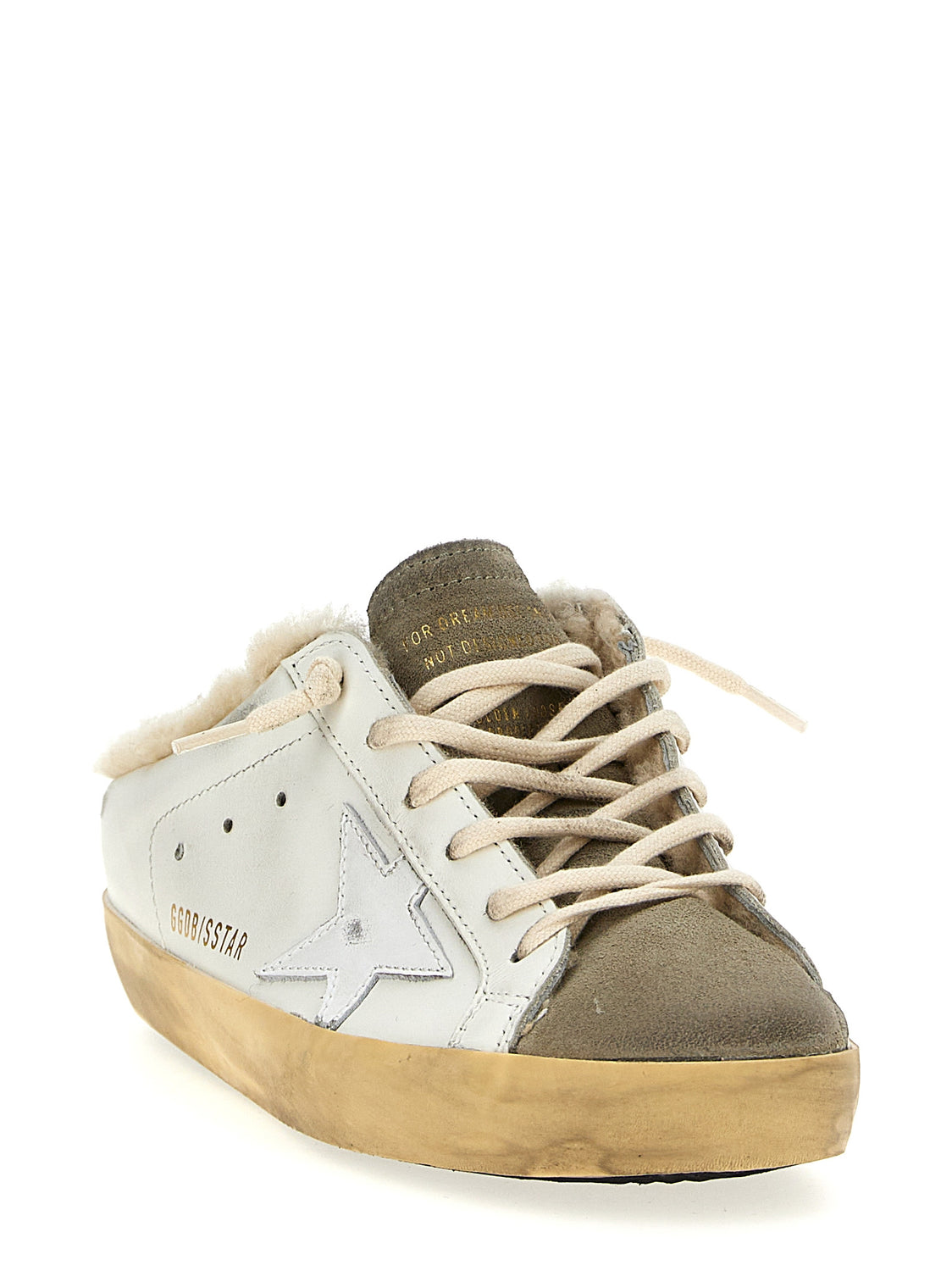 Beige Cowhide Low Top Sneakers