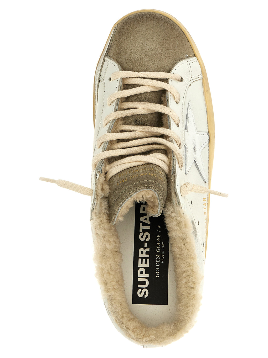 Beige Cowhide Low Top Sneakers