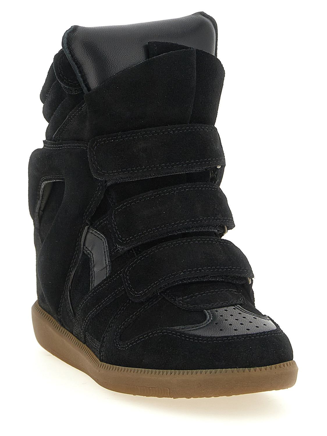 Black Cowhide High Top Sneakers