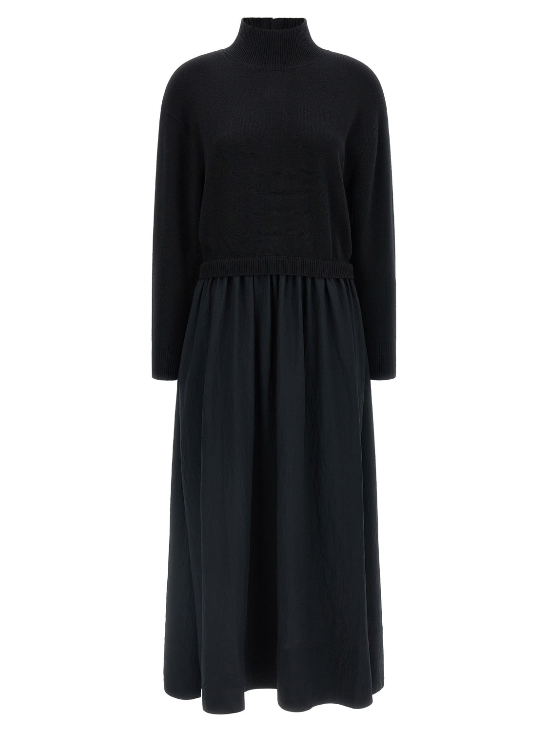Black Wool Long Dress