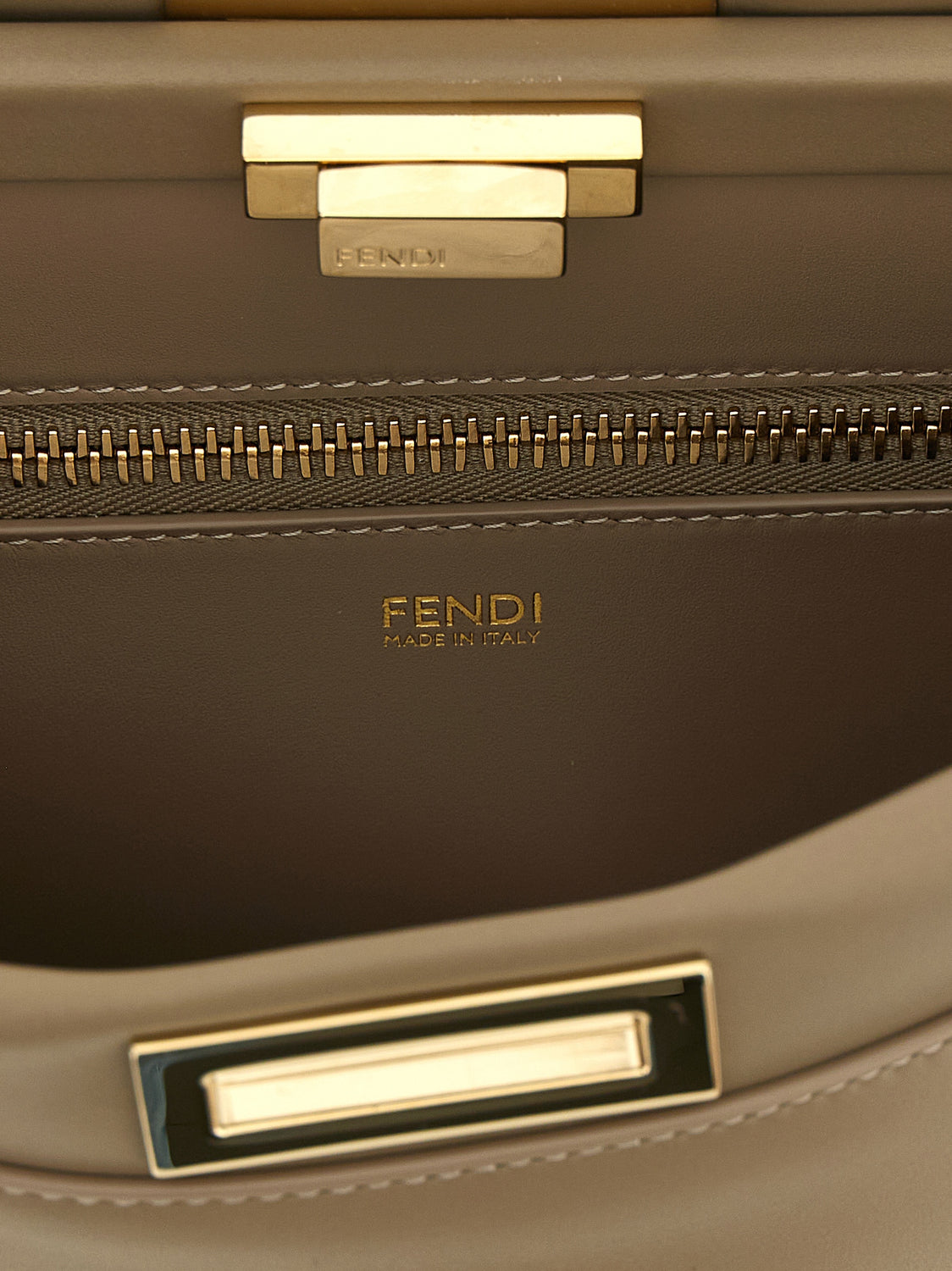 Gray Calfskin Shoulder Bag