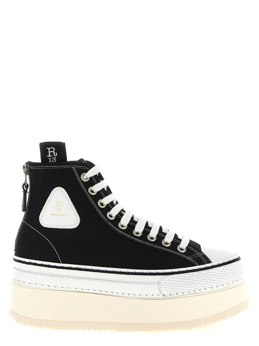 Bicolor Calfskin Platform Sneakers