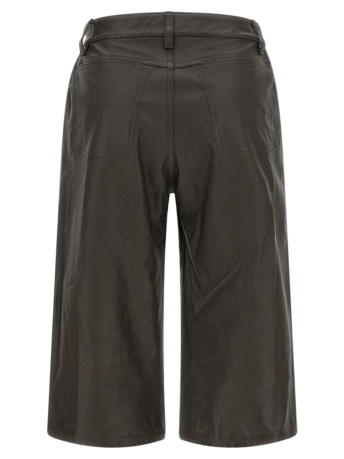 Brown Calfskin Bermuda Shorts