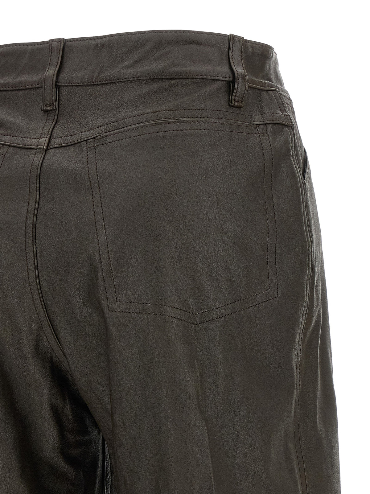 Brown Calfskin Bermuda Shorts