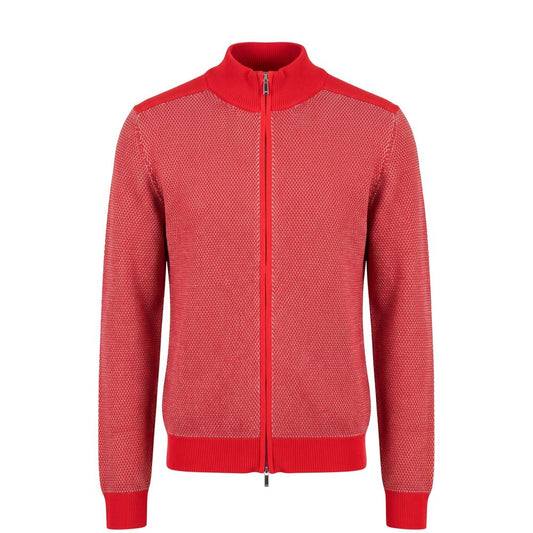 Red Cotton Men Sweater