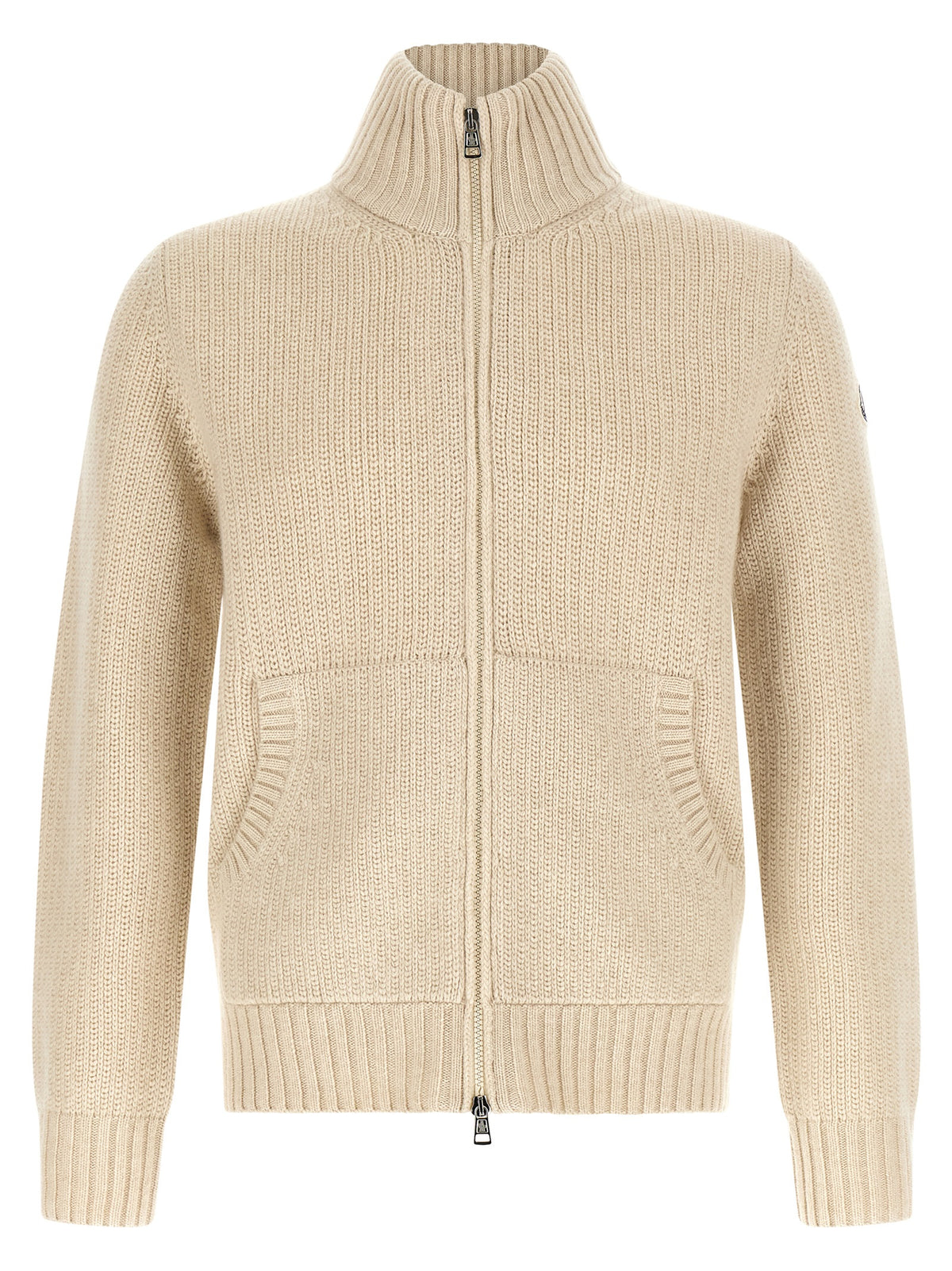 Beige Virgin Wool Cardigan