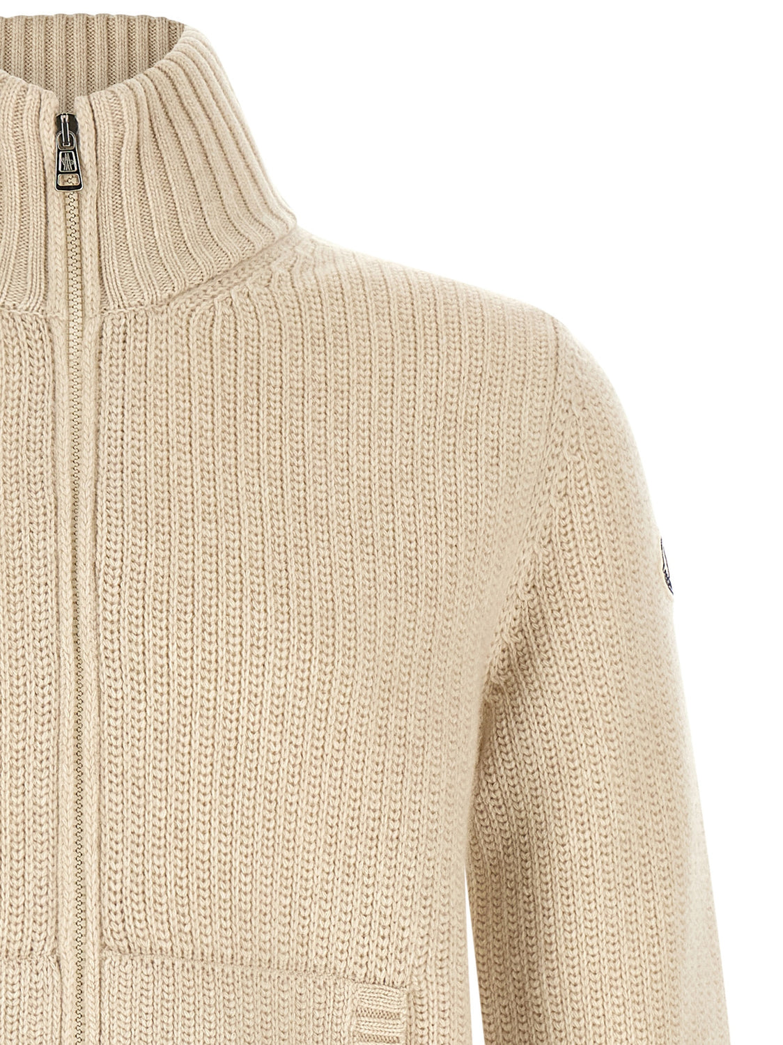 Beige Virgin Wool Cardigan