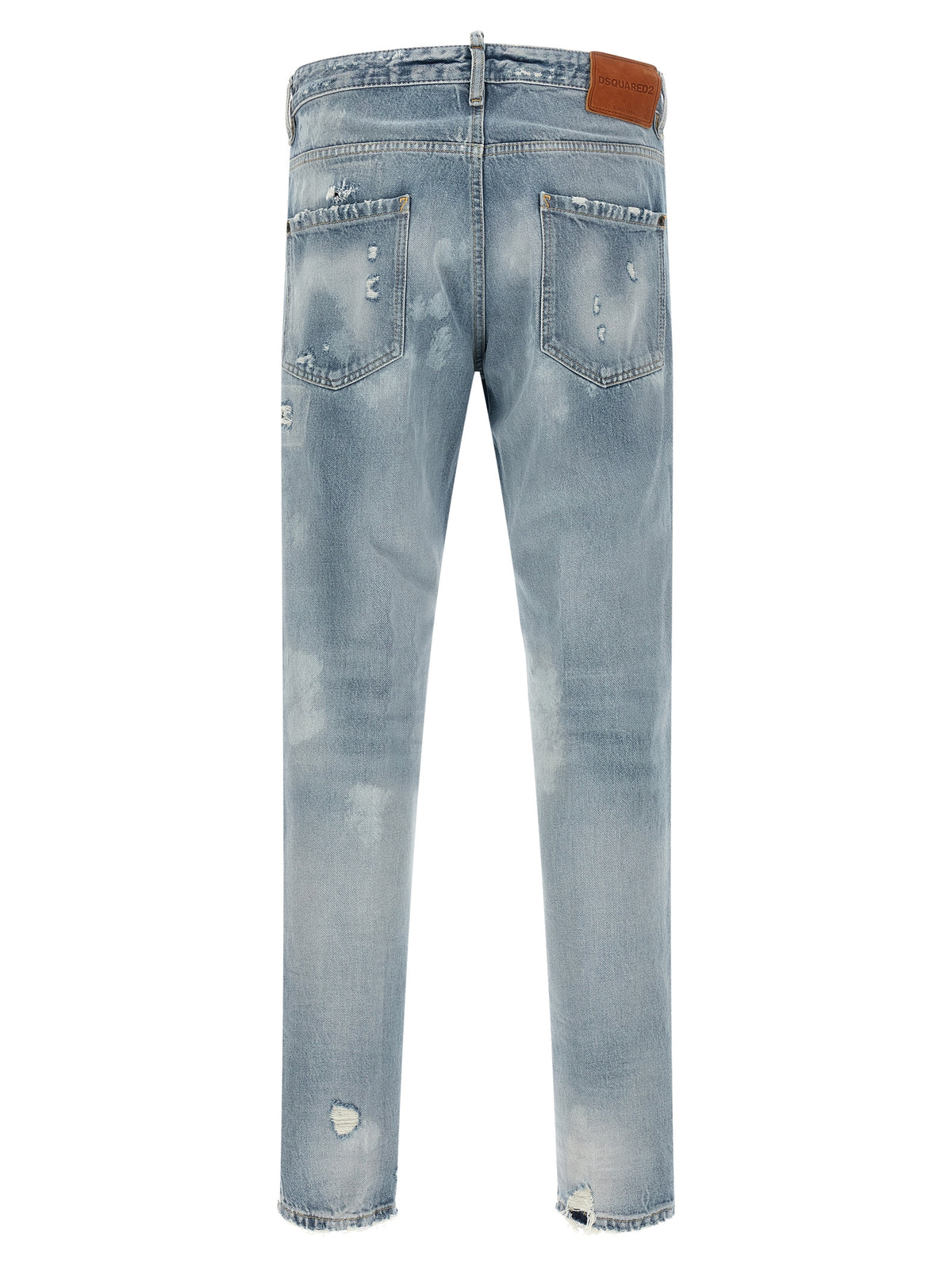 Blue Cotton Tapered Jeans