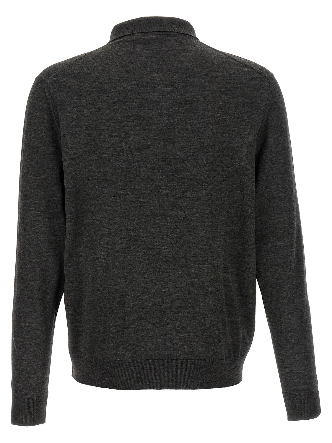 Gray Wool Polo Shirt