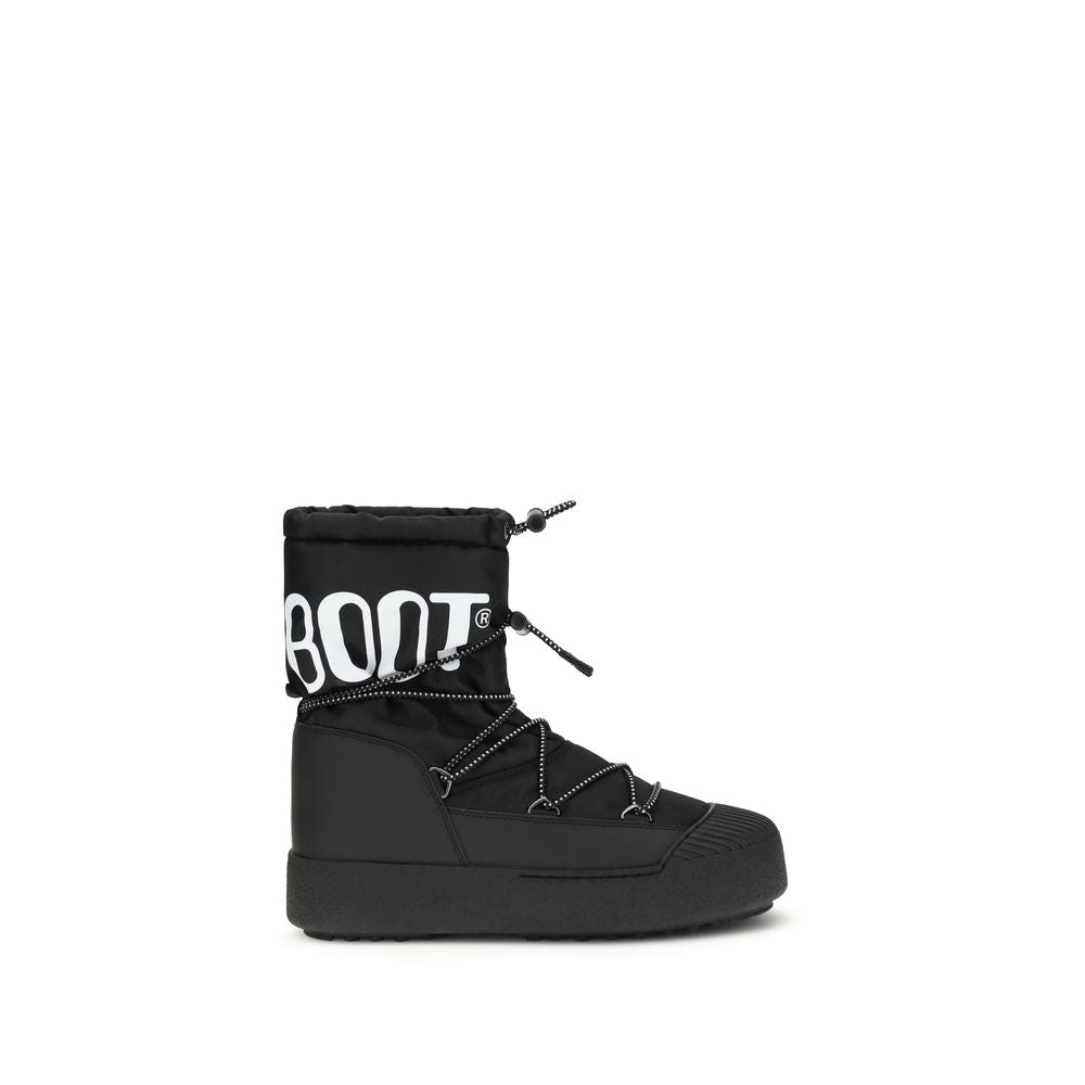 Black Polyamide Lace-Up Boots