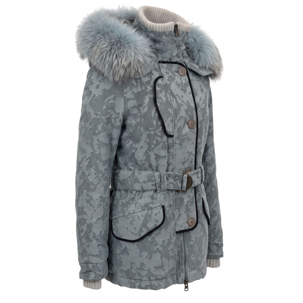 Light Blue Cotton Women's Jacket