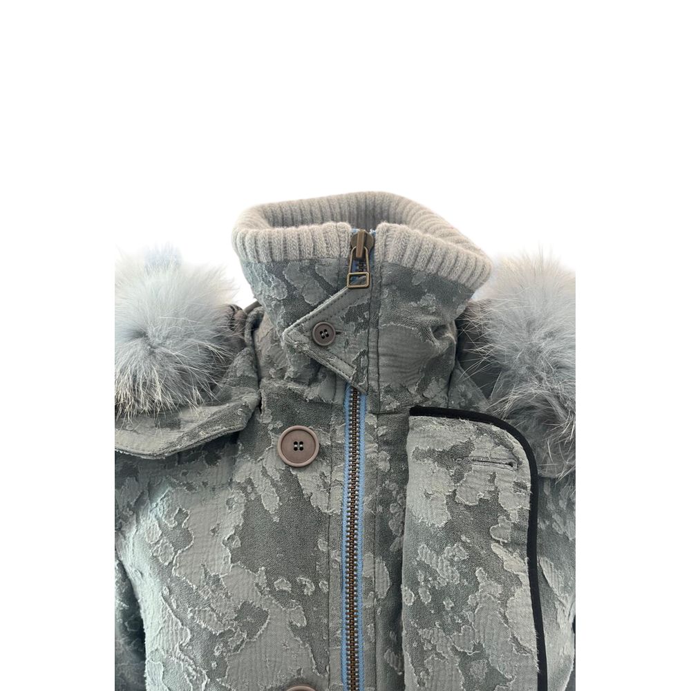 Light Blue Cotton Women's Jacket