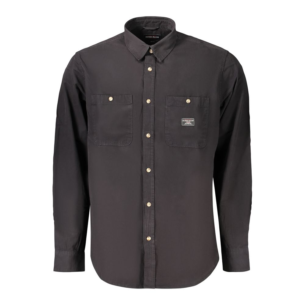 Black Cotton Men's Shirt