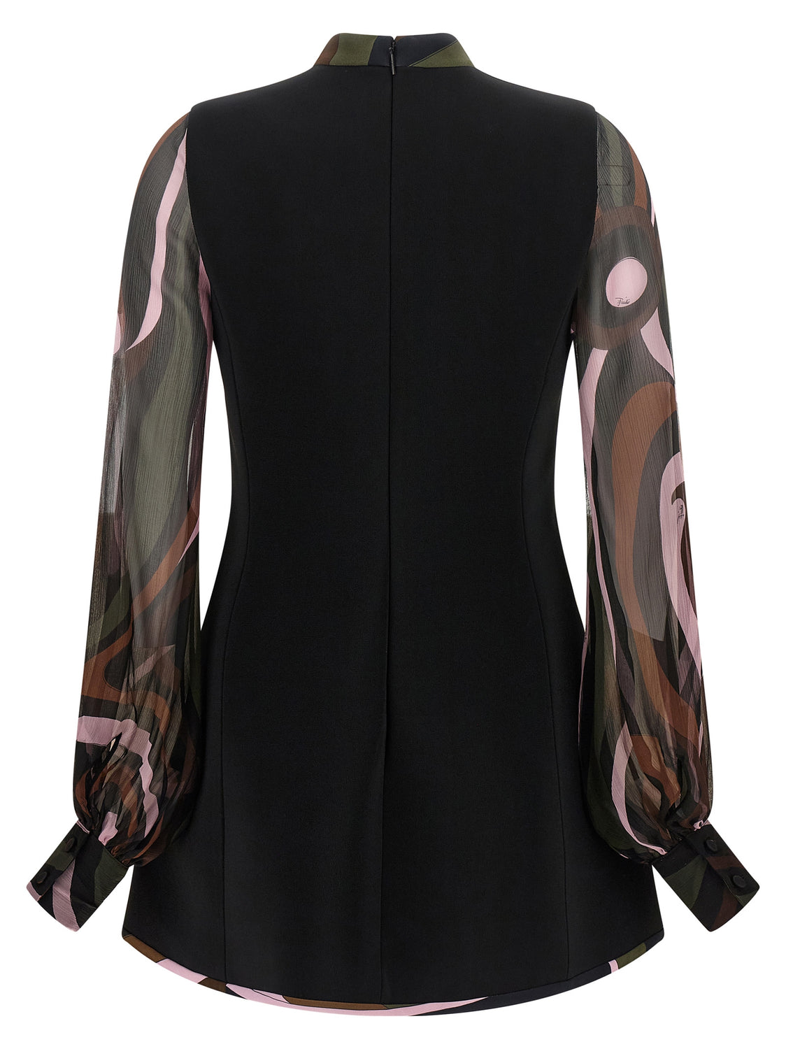 Black Viscose Short Dress