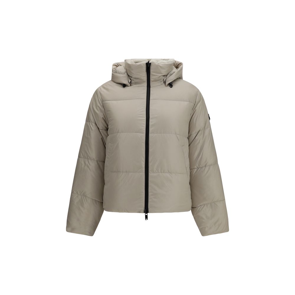 Beige Nylon Full-Length Jacket