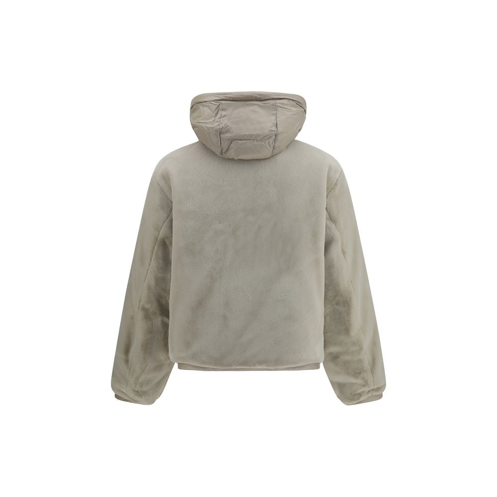 Beige Nylon Full-Length Jacket