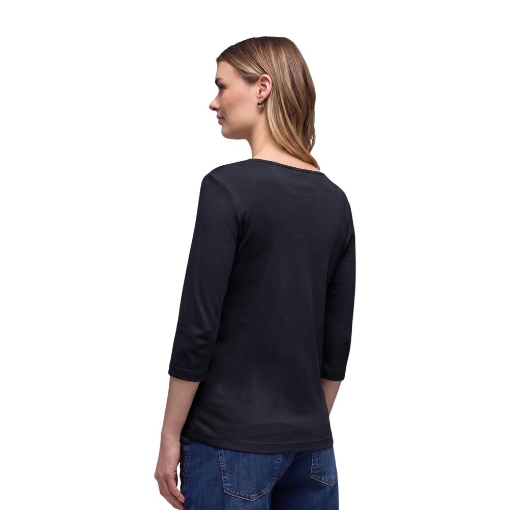 Black Cotton Long Sleeve T-Shirt