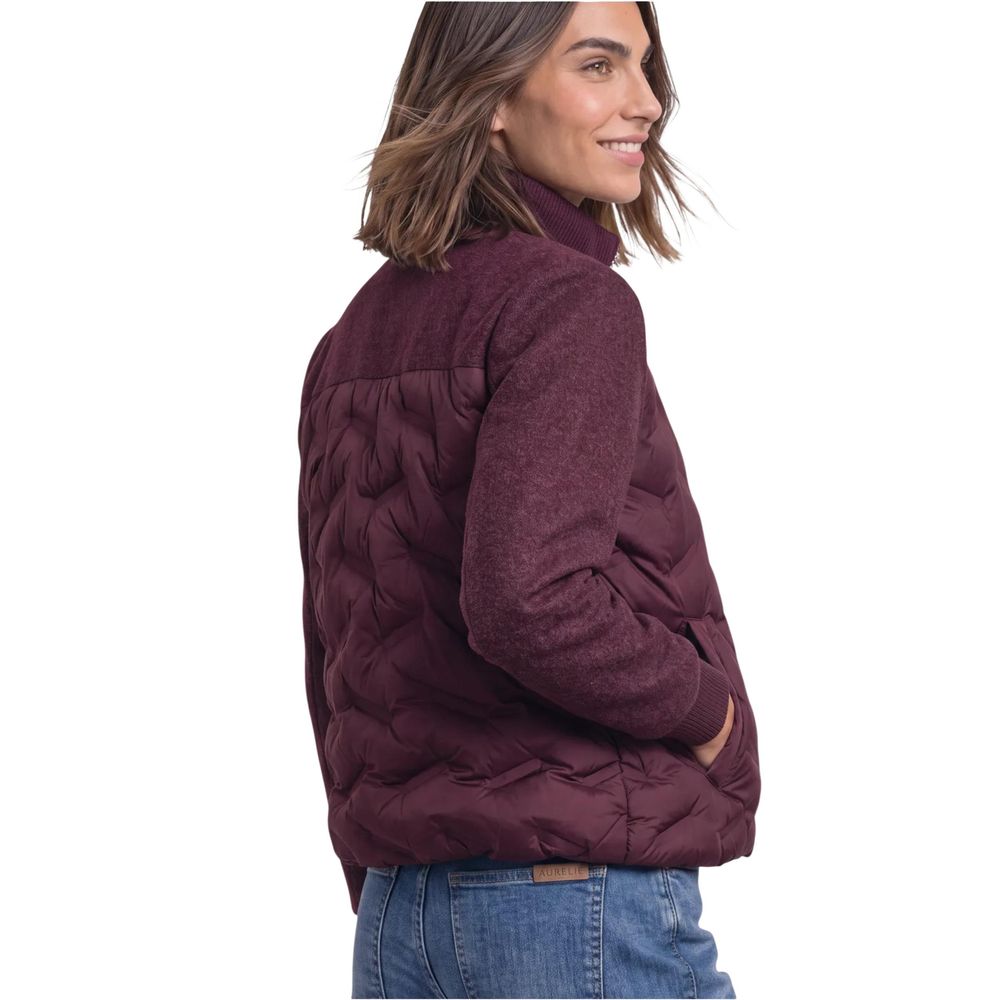Purple Polyester Full-Length Jacket