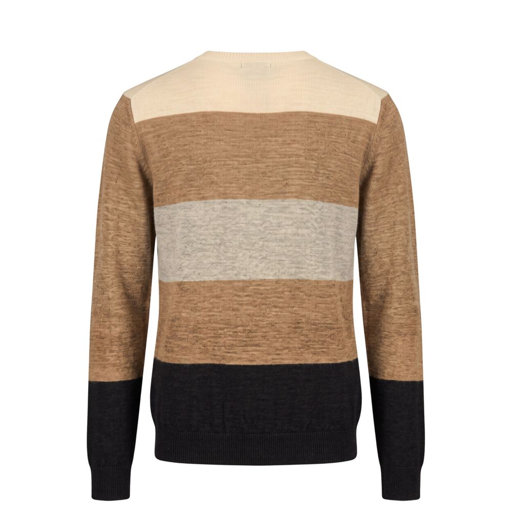 Beige Wool Men Sweater