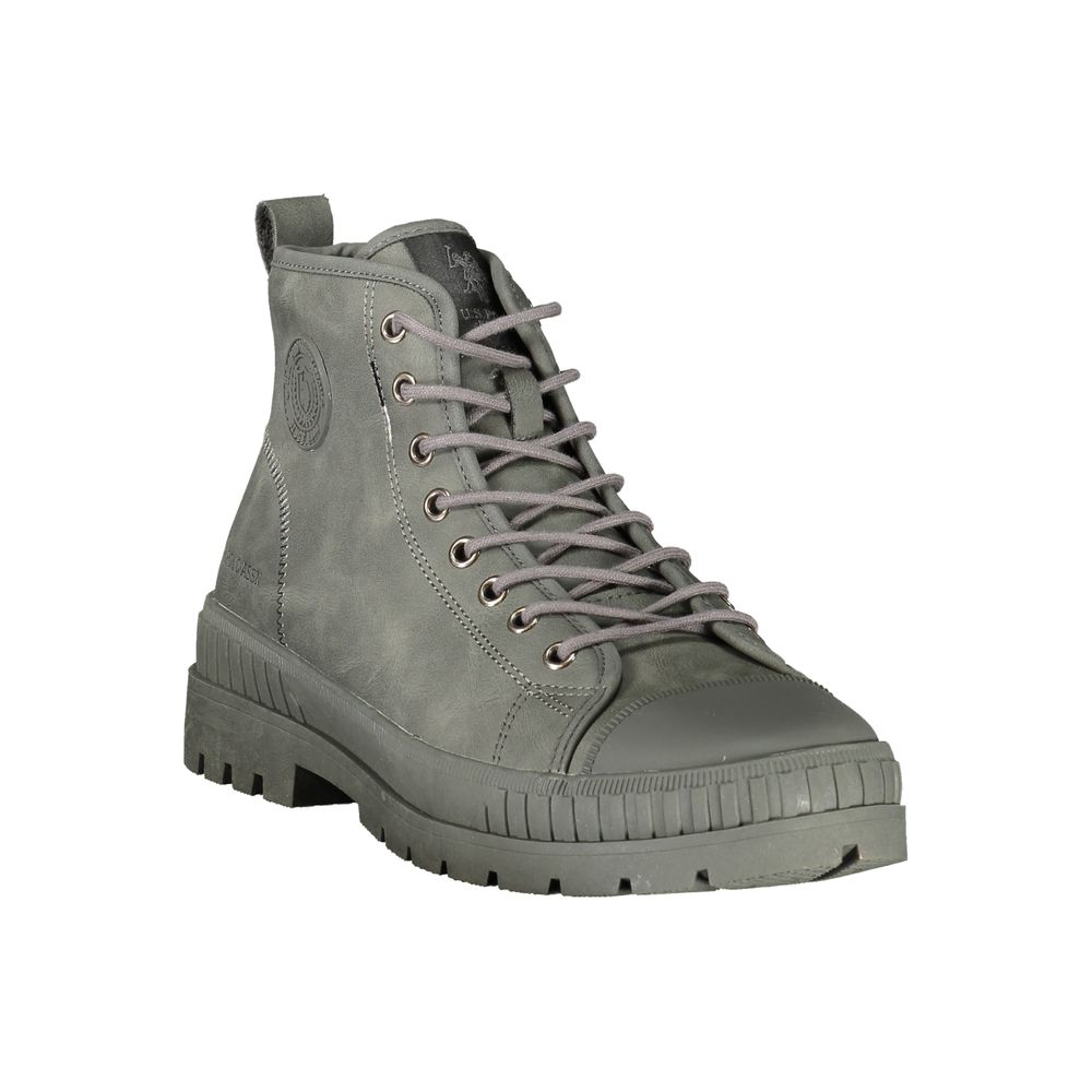 Gray Polyurethane Men Boot