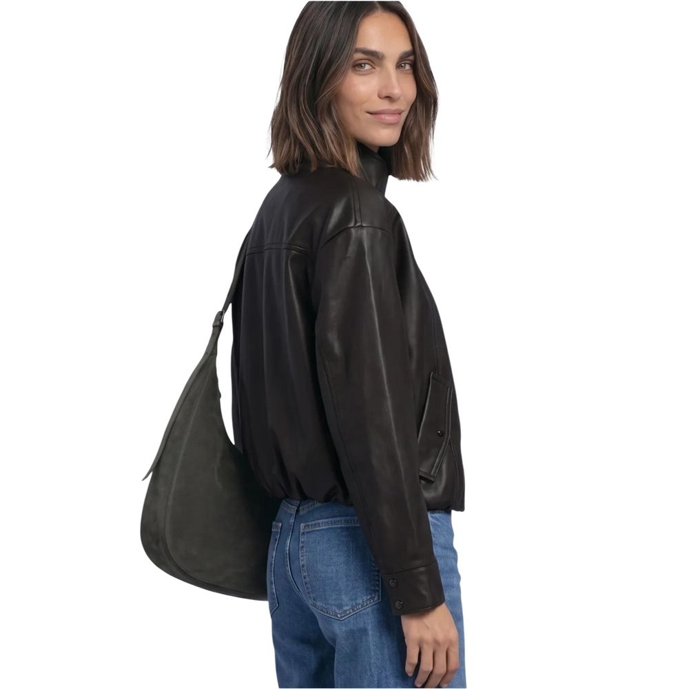 Brown Polyester Leather Jacket