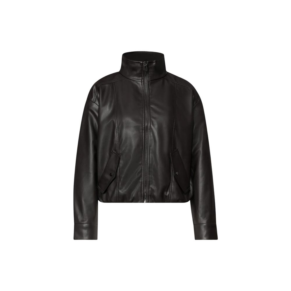 Brown Polyester Leather Jacket