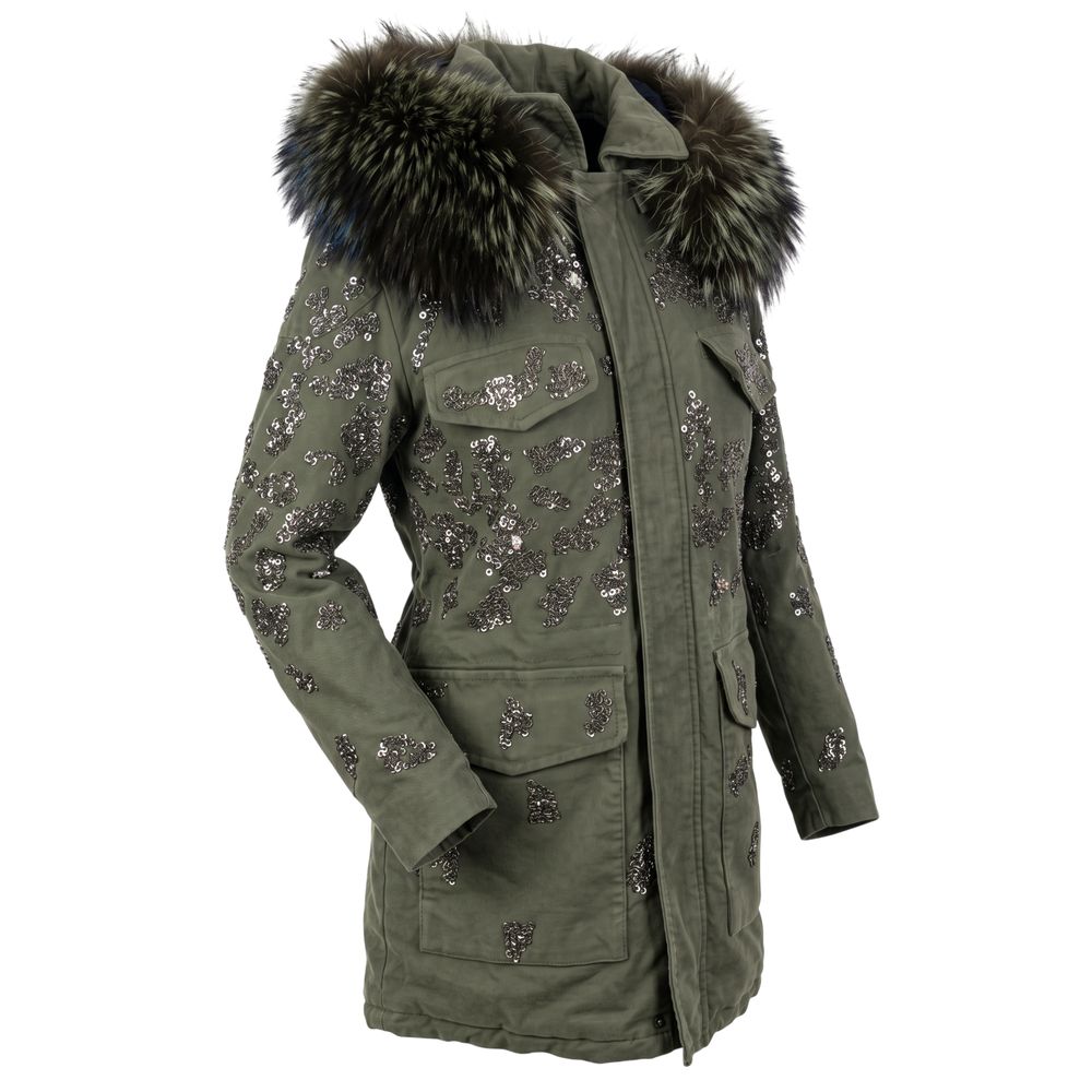Green Cotton Women Jacket