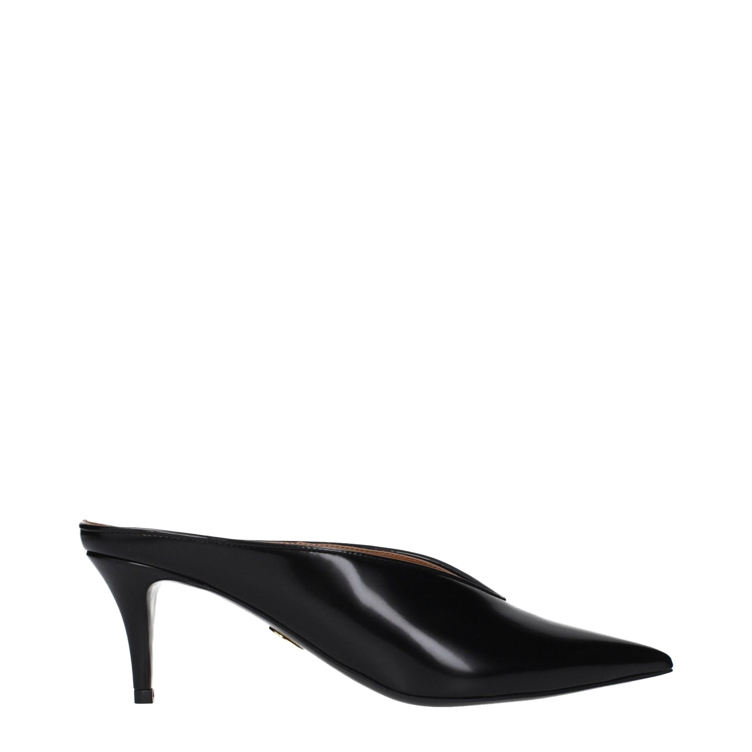 Black Leather High Heel Pumps